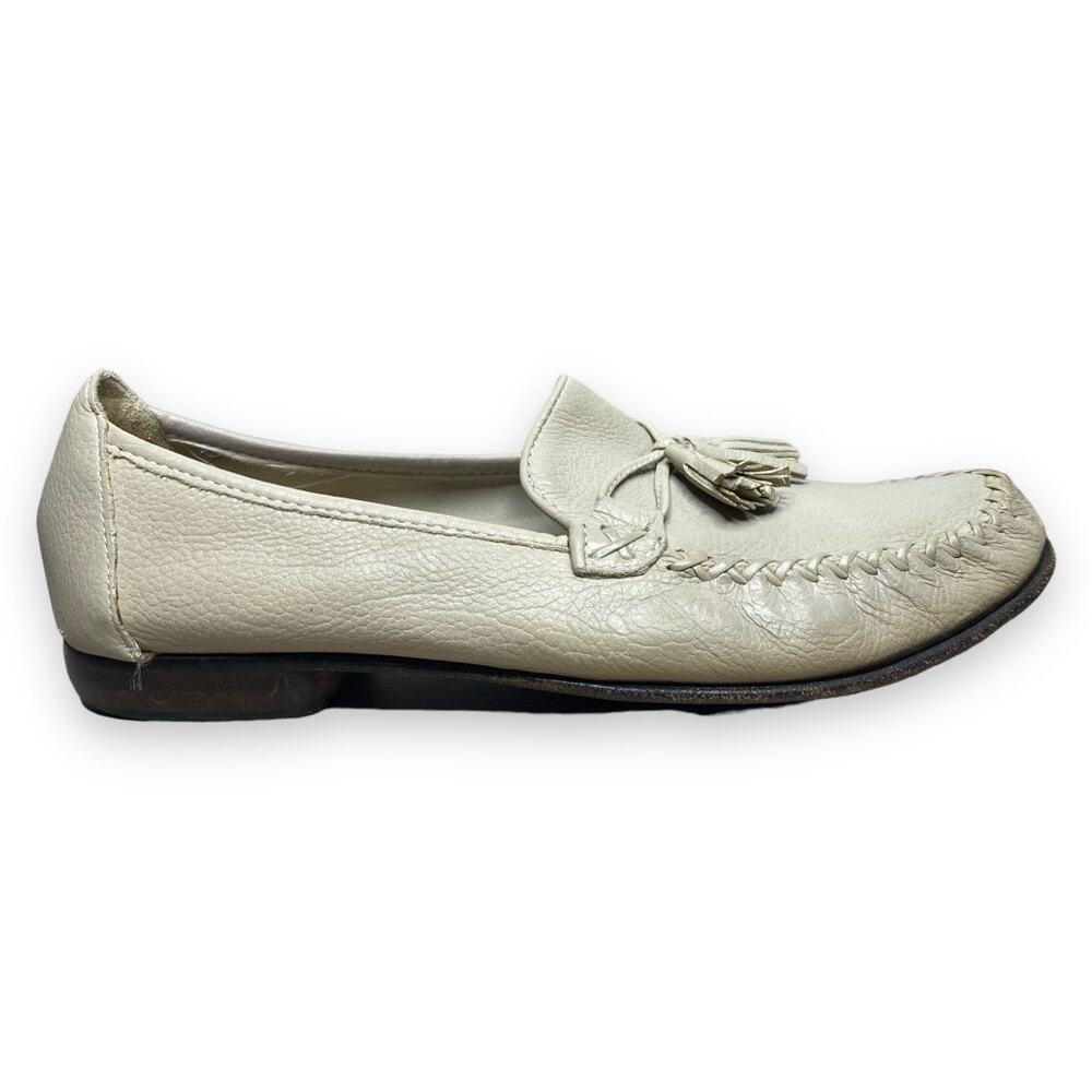 Cole Haan Light Grey Tassle Penny Loafers B597 Size 7.5